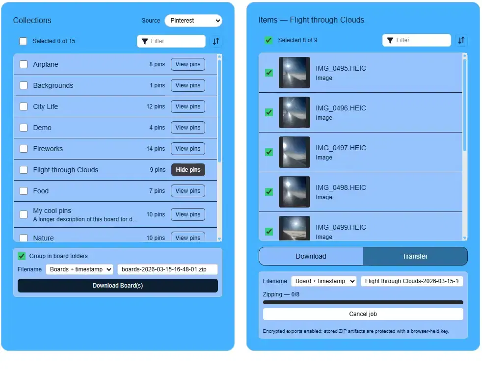 Download in progress with progress indicator